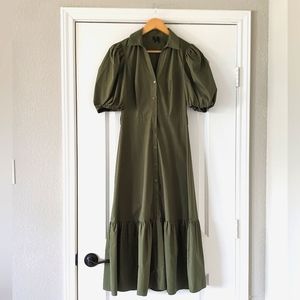 NWOT Balloon Sleeve Midi Dress